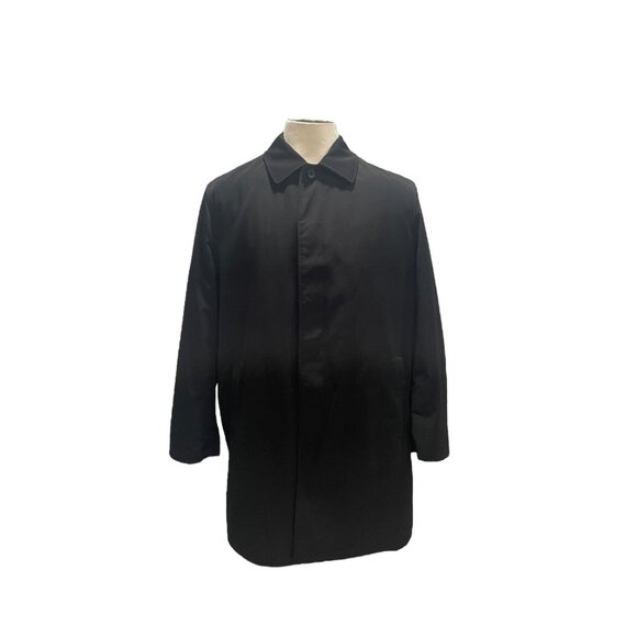 Joe by Joseph Abboud Black Rain & Stain Repellent Overcoat L Quilted Lining Work - Picture 10 of 10